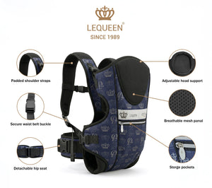 LEQUEEN Baby Carrier Carohat Blue Crown