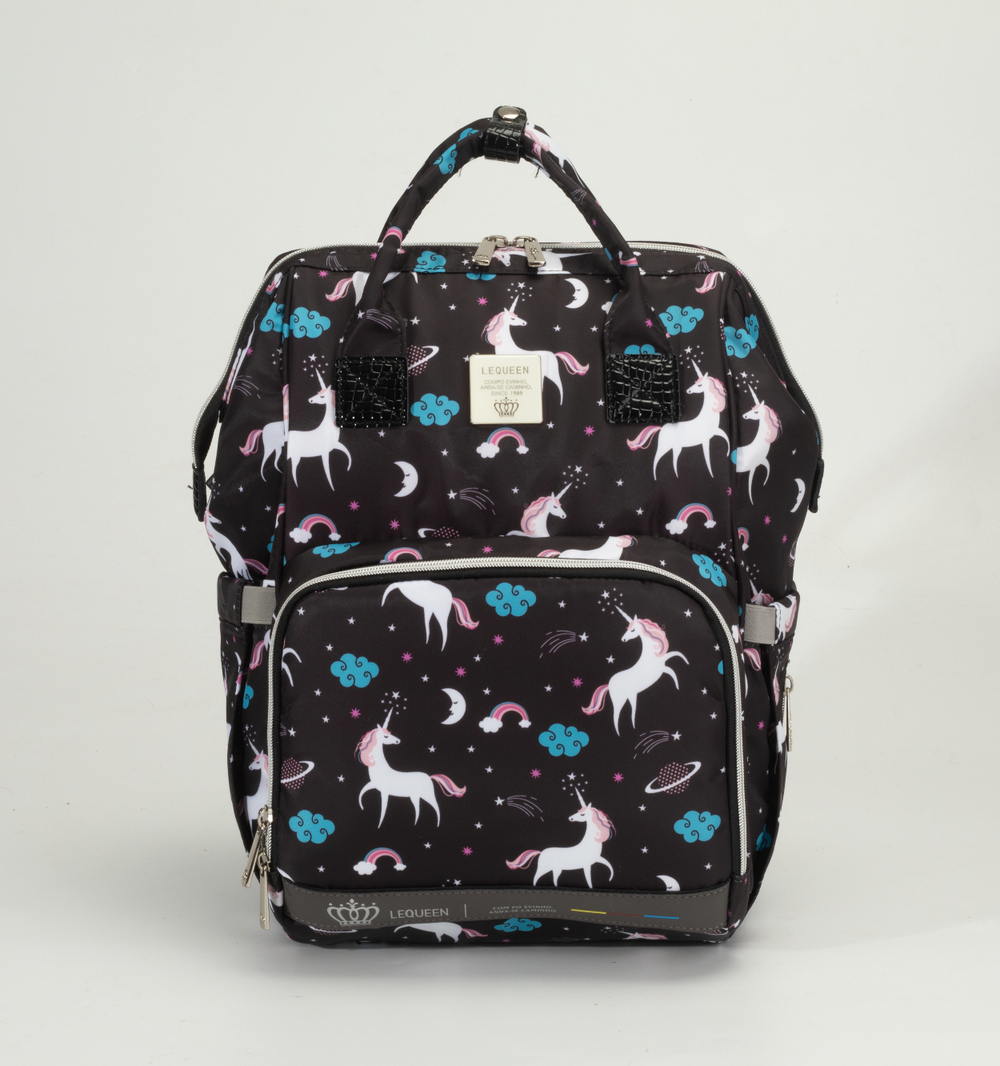 Lequeen Diamond 7TH Edition Waterproof Original mommy bag Uni Black - الجيل السابع الدايموند من ليكوين