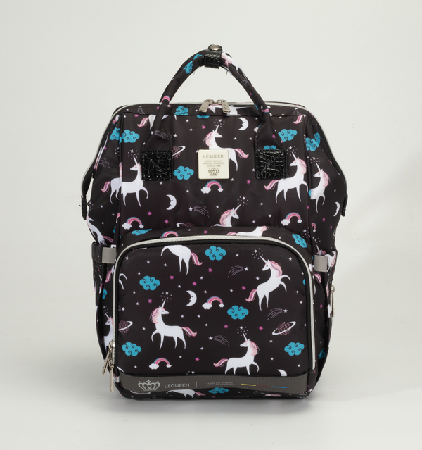 Lequeen Diamond 7TH Edition Waterproof Original mommy bag Uni Black - الجيل السابع الدايموند من ليكوين