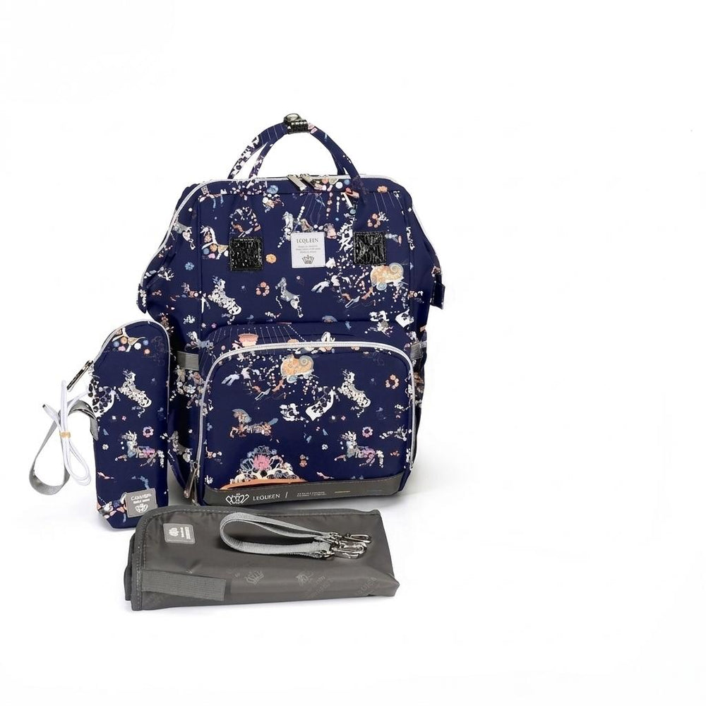 Lequeen Diamond 7TH Edition Soft Waterproof Original mommy bag -  الجيل السابع الدايموند من ليكوين يونيكون أزرق