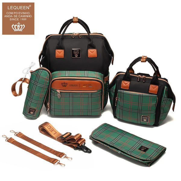 Lequeen 8th Generation New Green Carohat Gold Set مجموعه ليكوين الجيل الثامن جديد كاروهات اخضر - ذهبي