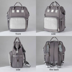 Lequeen Diamond 7TH Edition Waterproof Original mommy bag - الجيل السابع بلس الدايموند من ليكوين جلد طبيعي رصاصي