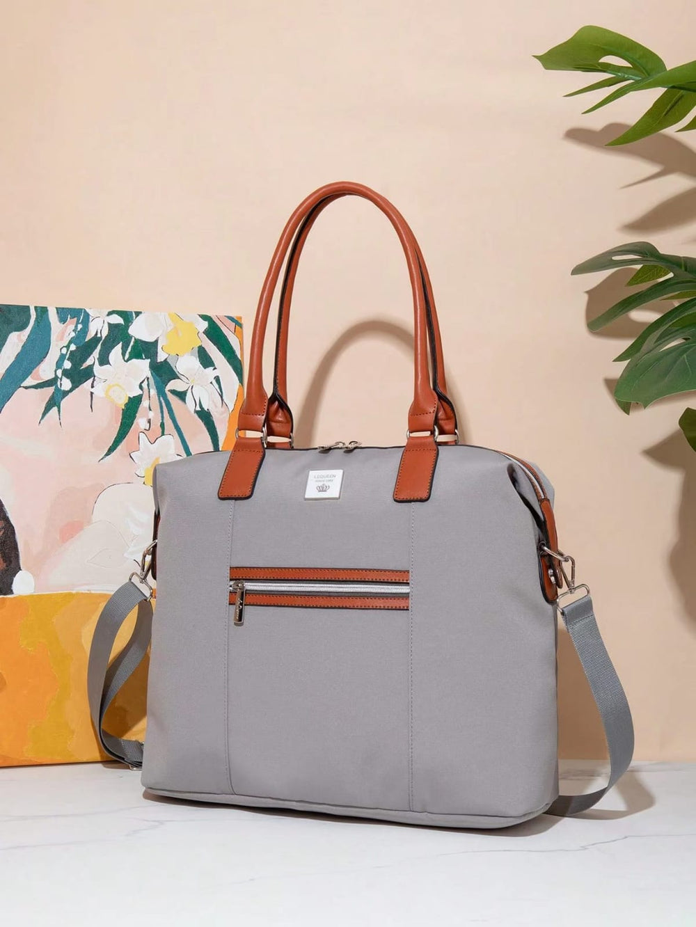 Lequeen Diamond 7TH Edition Waterproof Original mommy bag – الجيل السابع الدايموند شولدر رصاصي من ليكوين