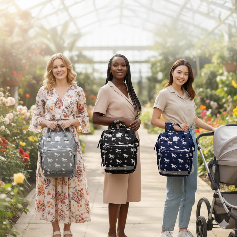 Lequeen Diamond 7TH Edition Soft Waterproof Original mommy bag - الجيل السابع الدايموند من ليكوين يونيكون جديد اسود