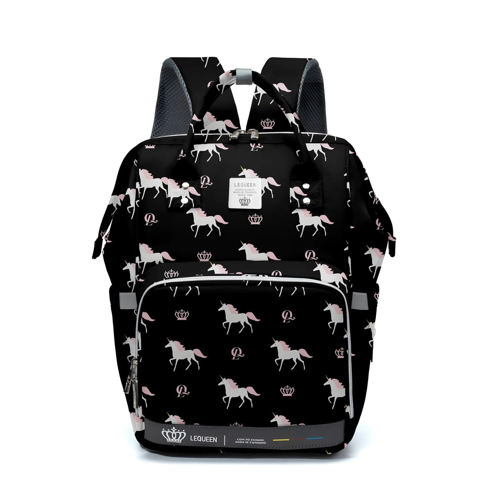 Lequeen Diamond 7TH Edition Soft Waterproof Original mommy bag - الجيل السابع الدايموند من ليكوين يونيكون جديد اسود