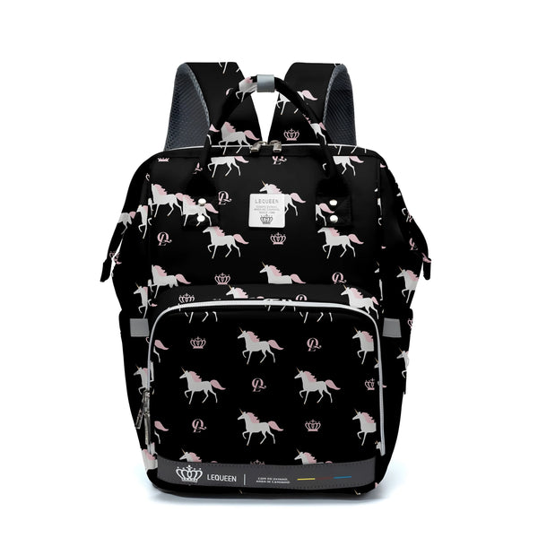 Lequeen Diamond 7TH Edition Soft Waterproof Original mommy bag - الجيل السابع الدايموند من ليكوين يونيكون جديد اسود