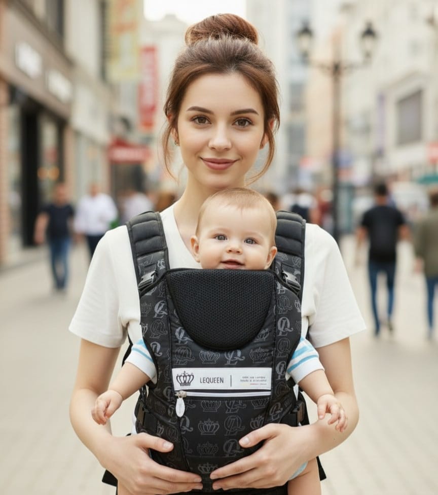 LEQUEEN Baby Carrier Carohat Black Crown