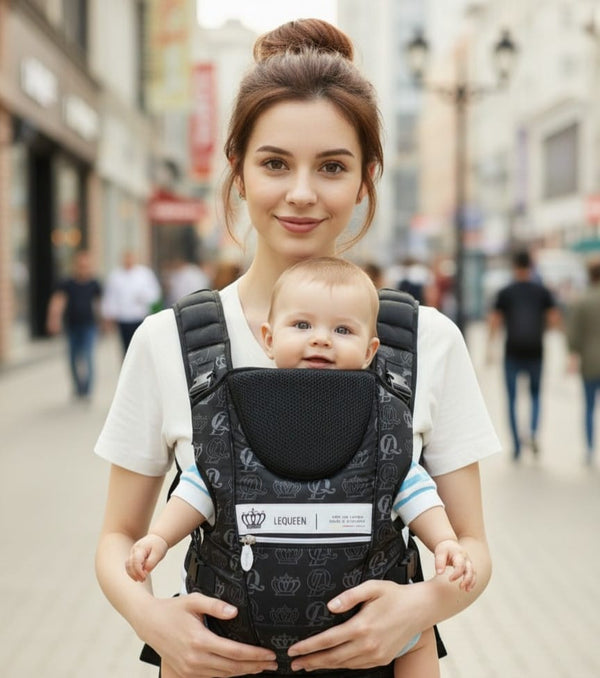 LEQUEEN Baby Carrier Carohat Black Crown