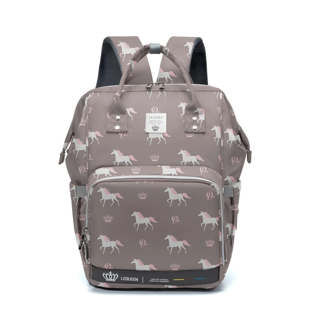 Lequeen Diamond 7TH Edition Soft Waterproof Original mommy bag - الجيل السابع الدايموند من ليكوين يونيكون جديد رصاصي