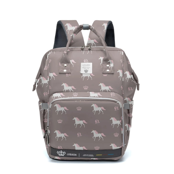 Lequeen Diamond 7TH Edition Soft Waterproof Original mommy bag - الجيل السابع الدايموند من ليكوين يونيكون جديد رصاصي