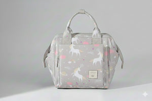 Lequeen Mini Diamond 7TH Edition Soft Waterproof Original mommy bag - Mini Uni grey ليكوين كروس ميني باج أعلى فئة