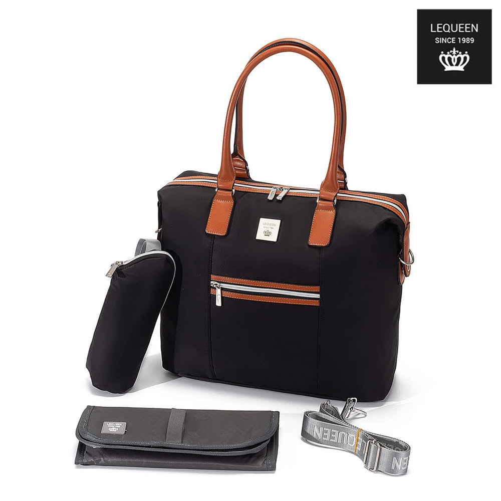 Lequeen Diamond 7TH Edition Waterproof Original mommy bag – الجيل السابع الدايموند شولدر اسود من ليكوين