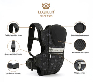 LEQUEEN Baby Carrier Black Crown